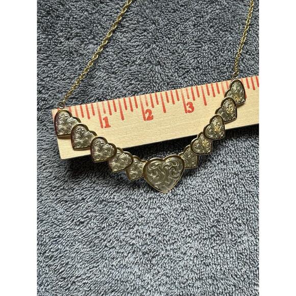 Vintage Montana Silversmiths Silver And Gold Hearts Choker Necklace Western - Picture 6 of 6